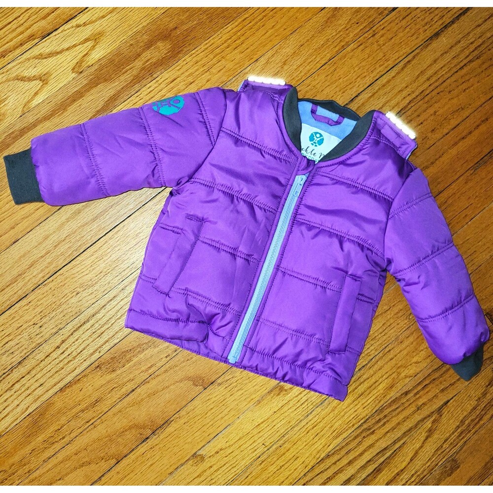 Buckle Me Baby Coats Purple Fleece baby Coat/Jacket 12M Full Zip Reflective